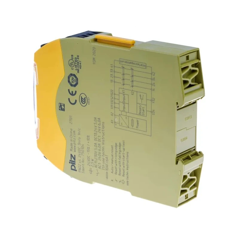 Pilz Safety Relay PNOZ s4 24V DC, 3 Safety Contacts, 1 Auxiliary Contact, DIN Rail Mount 750104