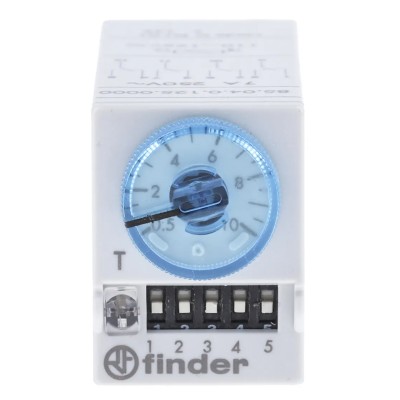 Finder Multifunction Timer Relay 4PDT Contact Configuration 125 V dc, 110 V ac, 125 V ac, Time Range 0.05s 85.04.0.125.0000