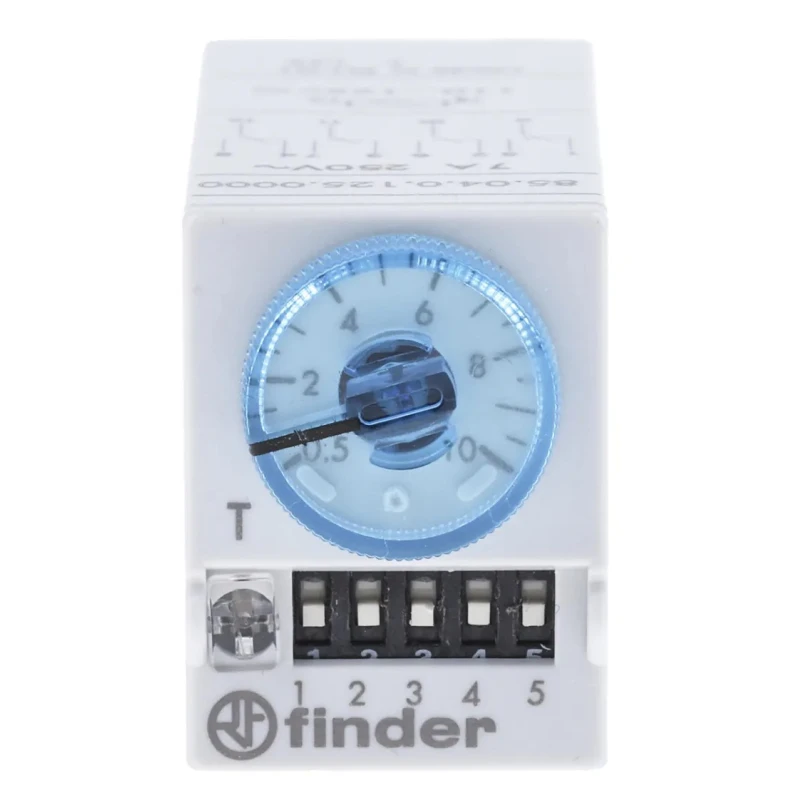 Finder Multifunction Timer Relay 4PDT Contact Configuration 125 V dc, 110 V ac, 125 V ac, Time Range 0.05s 85.04.0.125.0000