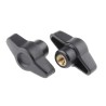 RS PRO Black Polyamide 6 Wing Clamping Knob Threaded Hole 40 mm Diameter 9mm Thread Length 161-458