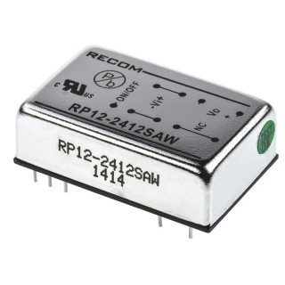 Recom DC/DC Converter 12V DC Output 1A 12W Through Hole 9-36V DC Input RP12-AW