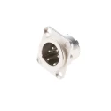 Neutrik Panel XLR Connector Straight 50V 10A Male 4 Contacts Silver over Nickel Plating NC4MD-LX