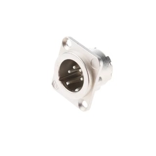 Neutrik Panel XLR Connector Straight 50V 10A Male 4 Contacts Silver over Nickel Plating NC4MD-LX