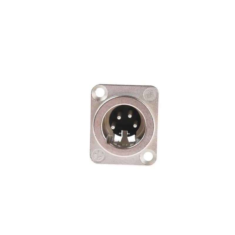 Neutrik Panel XLR Connector Straight 50V 10A Male 4 Contacts Silver over Nickel Plating NC4MD-LX