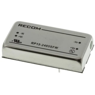 Recom DC/DC Converter 12V Output, -12V, 18V Minimum Input, 75V Maximum Input, 1W Power Through Hole 6-Pin Tube RP15-FW