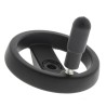 Elesa Black Technopolymer Revolving Spoked Hand Wheel, 124 mm Diameter 78621