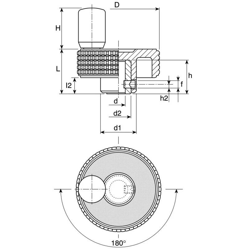 Elesa Black Technopolymer Revolving Hand Wheel 40 mm Diameter 34398-C9