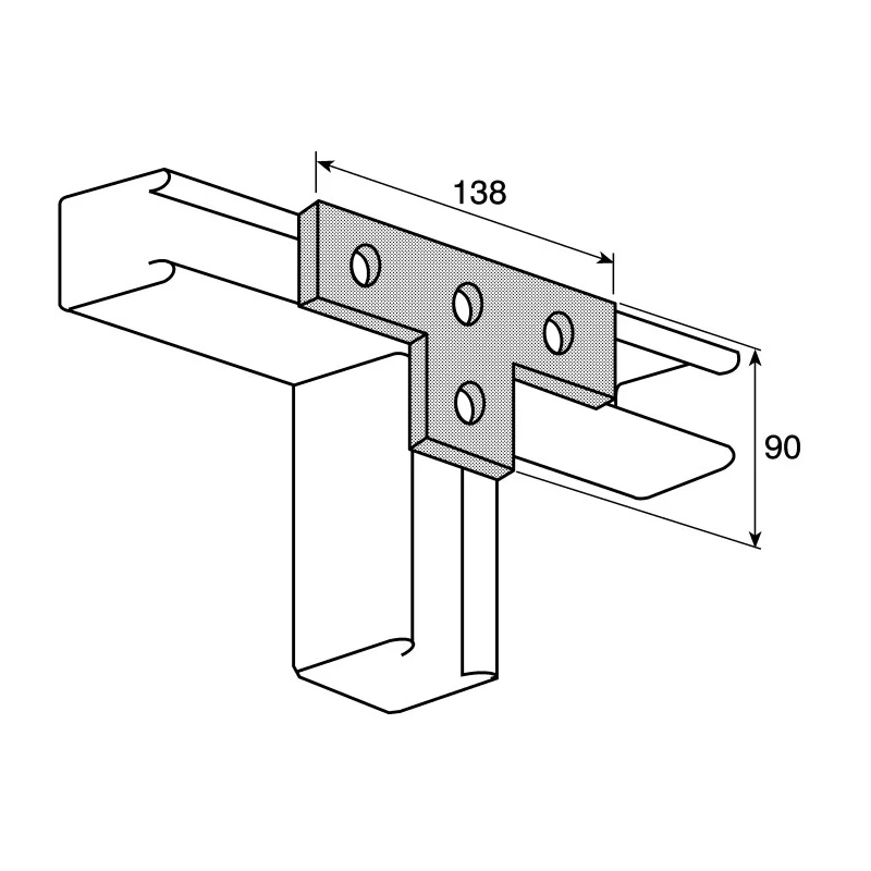 Unistrut Stainless Steel T Shape Bracket Stainless Steel, Hot Dip Galvanised P 1031