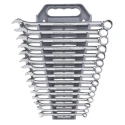 GearWrench 15-Piece Combination Ring Spanner Set, 8 to 22 mm, Alloy Steel, Satin Finish, 12 Point 81902