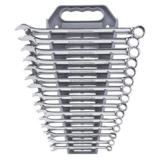GearWrench 15-Piece Combination Ring Spanner Set, 8 to 22 mm, Alloy Steel, Satin Finish, 12 Point 81902