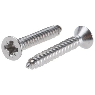 RS PRO Plain Stainless Steel Countersunk Head Self-Tapping Screw 25 mm Thread Size 6 180-651