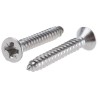 RS PRO Plain Stainless Steel Countersunk Head Self-Tapping Screw 25 mm Thread Size 6 180-651