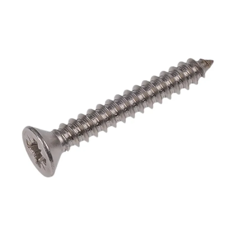 RS PRO Plain Stainless Steel Countersunk Head Self-Tapping Screw 25 mm Thread Size 6 180-651
