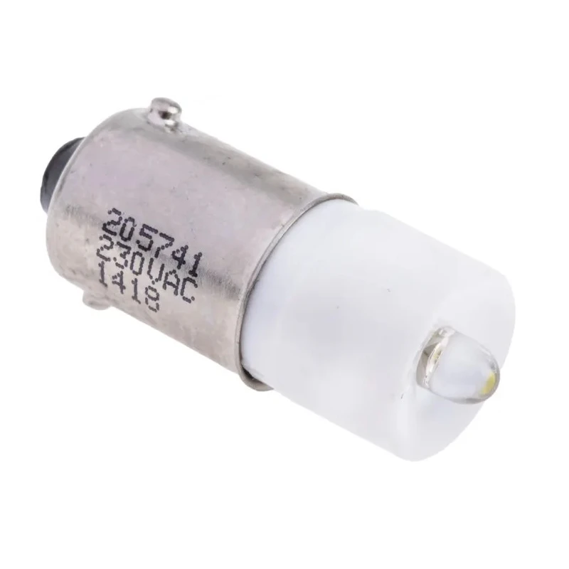 RS PRO White Indicator Lamp Single Chip, 230V AC, BA9 Base, 10 mm Diameter 205-741