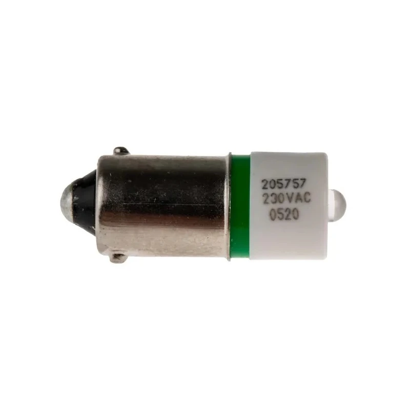RS PRO Green Indicator Lamp Single Chip, 230V ac, BA9 Base, 10 mm Diameter 205-757