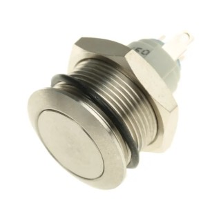APEM Push Button Switch, Latching, 19.2 mm Cutout, IP65, Silver Actuator, 2A Contact Current, AV09100EA240K