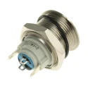 APEM Push Button Switch, Latching, 19.2 mm Cutout, IP65, Silver Actuator, 2A Contact Current, AV09100EA240K