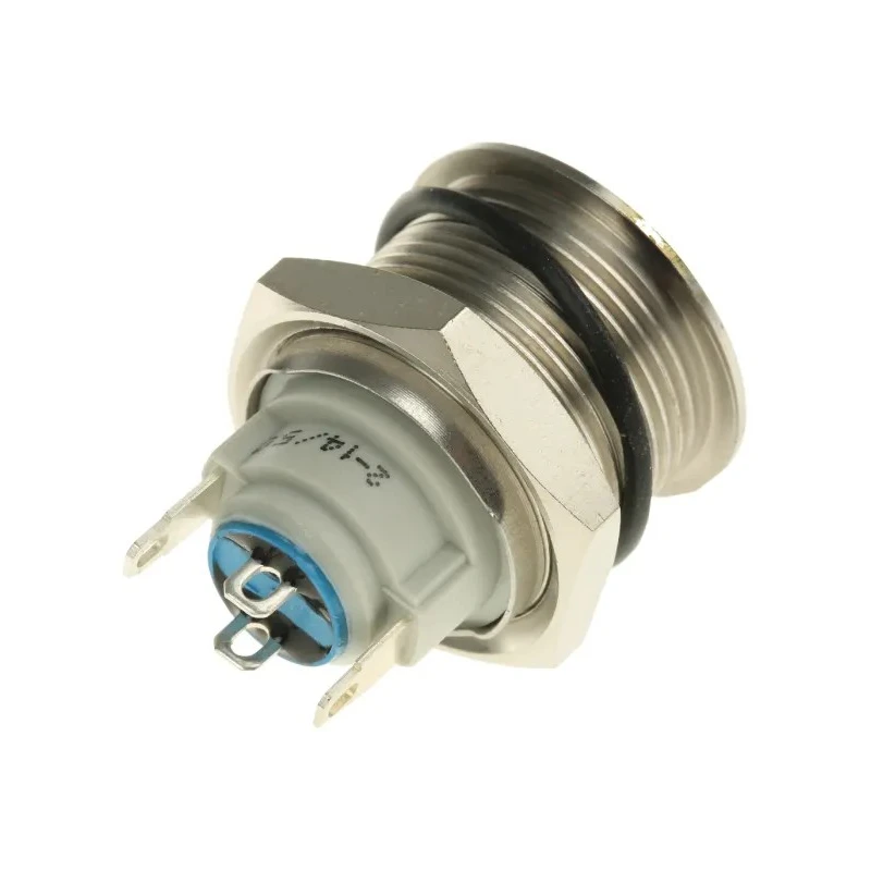APEM Push Button Switch, Latching, 19.2 mm Cutout, IP65, Silver Actuator, 2A Contact Current, AV09100EA240K