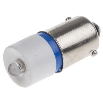 RS PRO Blue Indicator Lamp Single Chip, 28V dc, BA9 Base, 10 mm Diameter 212-496