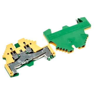 Weidmüller WPE Series Earth Terminal Block Green, Yellow, 2.5mm² Cable CSA, 1-Level, Screw Termination, 500V 300A 1016200000