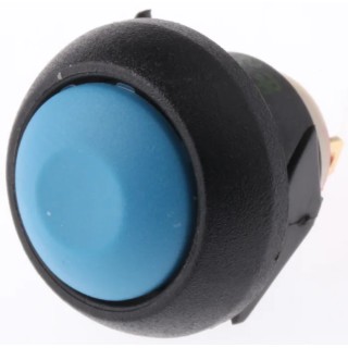 APEM IB Series Miniature Momentary Push Button Switch, Panel Mount, Blue Dome Actuator, 12.2 mm Cutout, SPST IBR3SAD100