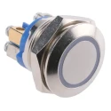 APEM AV Series Illuminated Push Button Switch, Momentary Operation, 19.2 mm Cutout, SPST Contact, Blue LED AV9SLD9081002