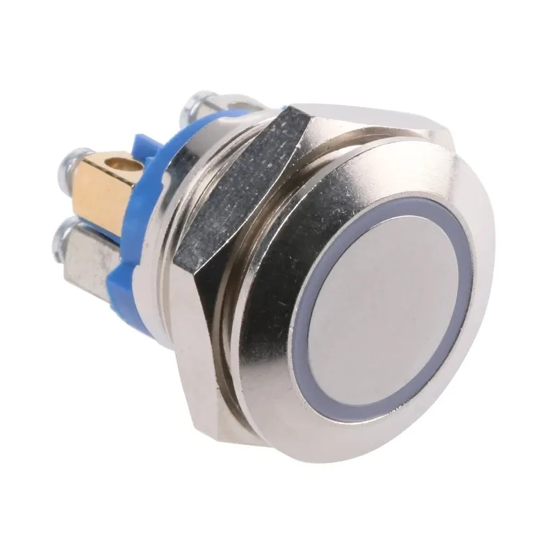 APEM AV Series Illuminated Push Button Switch, Momentary Operation, 19.2 mm Cutout, SPST Contact, Blue LED AV9SLD9081002