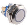 APEM AV Series Illuminated Push Button Switch, Momentary Operation, 19.2 mm Cutout, SPST Contact, Blue LED AV9SLD9081002