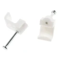 RS PRO White Polyethylene Rectangular Cable Clip Nail Fixing 9.9mm Length 8.5mm Width 8mm Depth 233-578