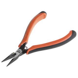 Bahco 1-Piece Long Nose Plier Smooth, 135mm Overall Length, 25mm Jaw Width, Comfort Grip Handle 4830