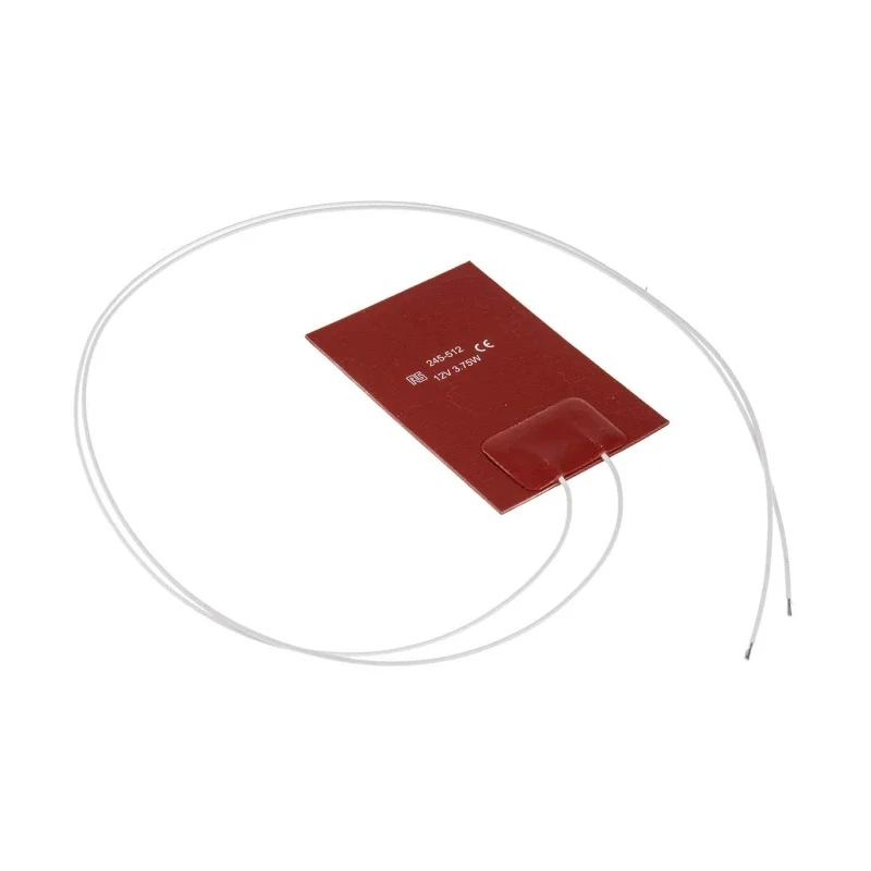 RS PRO Silicone Heater Mat Rectangle 12V DC 3.75 W 50 mm x 75 mm 245-512