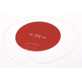 RS PRO Silicone Heater Mat, 12V DC, 8 W Power, 100 mm Diameter Circle 245-607