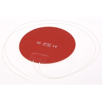 RS PRO Silicone Heater Mat, 12V DC, 8 W Power, 100 mm Diameter Circle 245-607