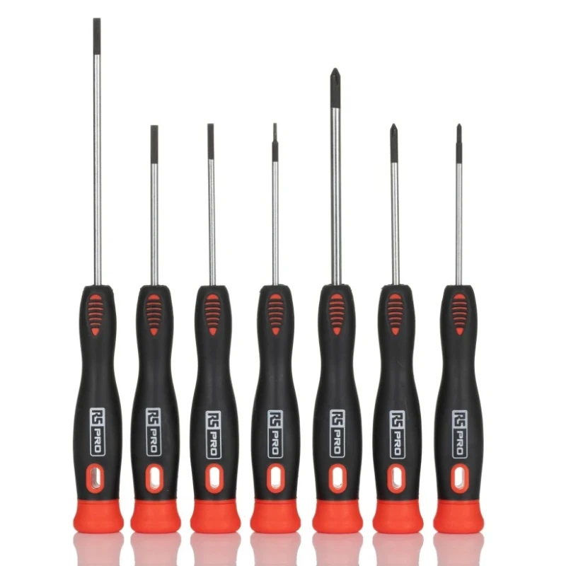 RS PRO Precision Phillips and Slotted Screwdriver Set, 7-Piece, Model 243-513