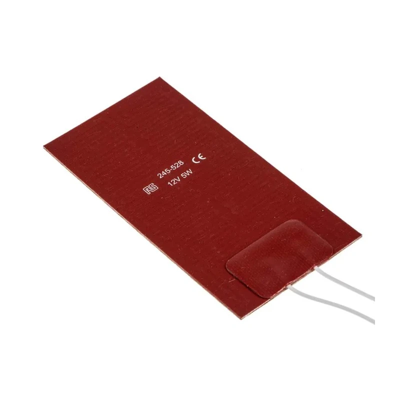 RS PRO Adhesive Silicone Heater Mat 12V DC 5W Rectangle 50mm x 100mm 245-528