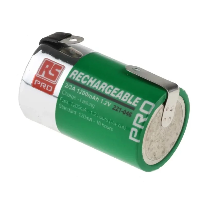RS PRO Rechargeable NiMH Battery 1.2 V 1.2 Ah 16.8 mm Diameter 221-046