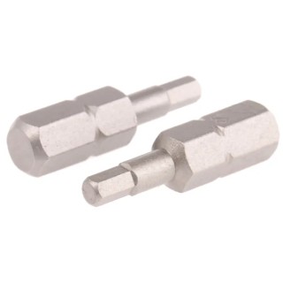 RS PRO Hex Screwdriver Bit 3 mm Tip Hex 3 Drive, Chrome Vanadium Steel, 25 mm Overall Length 253-194