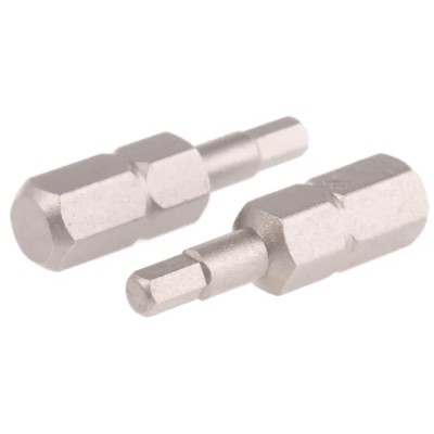 RS PRO Hex Screwdriver Bit 3 mm Tip Hex 3 Drive, Chrome Vanadium Steel, 25 mm Overall Length 253-194