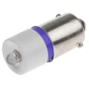 RS PRO Blue Indicator Lamp Single Chip BA9 Base 24 V AC/DC, 10 mm Diameter 212-519