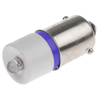 RS PRO Blue Indicator Lamp Single Chip BA9 Base 24 V AC/DC, 10 mm Diameter 212-519