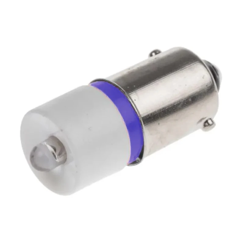 RS PRO Blue Indicator Lamp Single Chip BA9 Base 24 V AC/DC, 10 mm Diameter 212-519