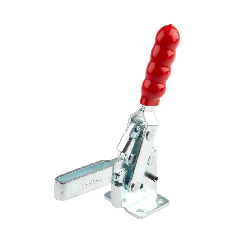 RS PRO 90° Vertical Toggle Clamp Zinc Plated Steel Chrome Finish 350kg Holding Force 254-945
