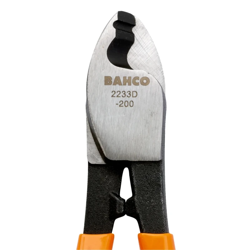 Bahco Straight Cable Cutter 200mm Overall Length, Alloy Steel Jaw, PVC Handle, 13mm Max Cutting Capacity 2233D-200 2233D -200