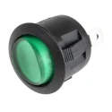 RS PRO Illuminated SPST On-Off Rocker Switch Panel 273-306 6A 250V AC Nylon Housing Green Actuator IP66