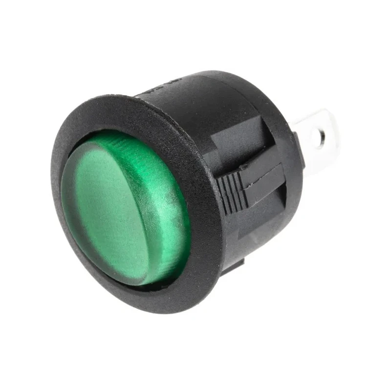 RS PRO Illuminated SPST On-Off Rocker Switch Panel 273-306 6A 250V AC Nylon Housing Green Actuator IP66