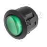 RS PRO Illuminated SPST On-Off Rocker Switch Panel 273-306 6A 250V AC Nylon Housing Green Actuator IP66
