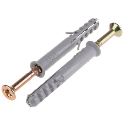 RS PRO Nylon Frame Fixing 8 mm Drill Diameter 60 mm Length for Concrete Masonry 275-759