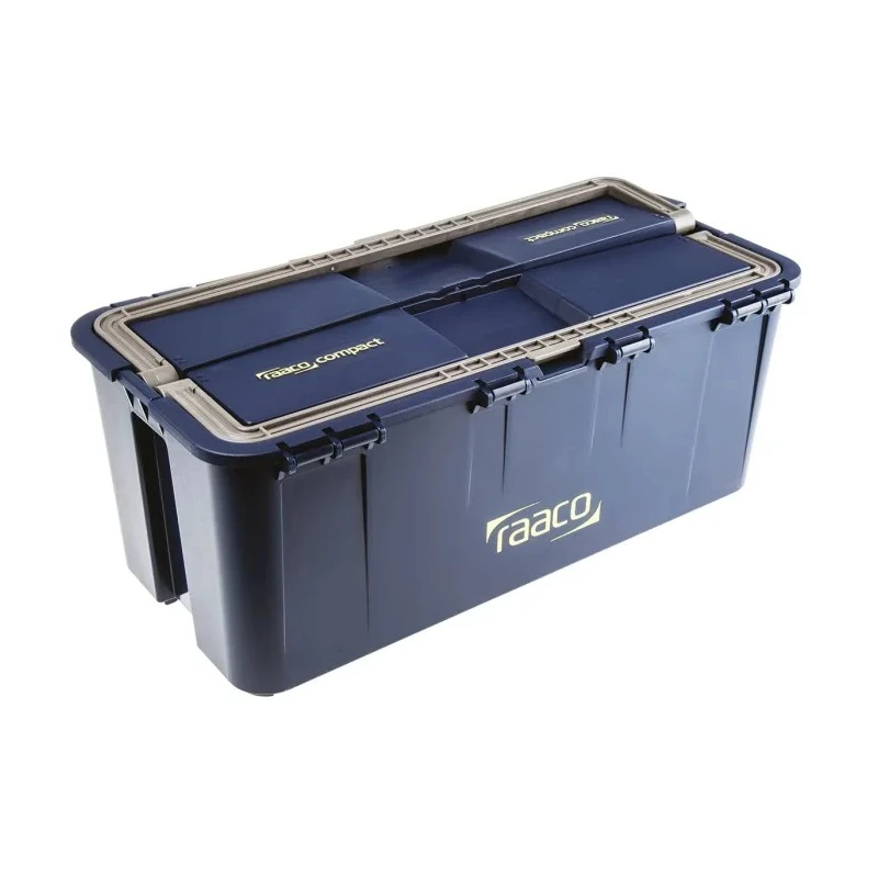 Raaco Plastic Tool Box with Removable Tote Tray 190 mm Height 474 mm Length 239 mm Width 138468