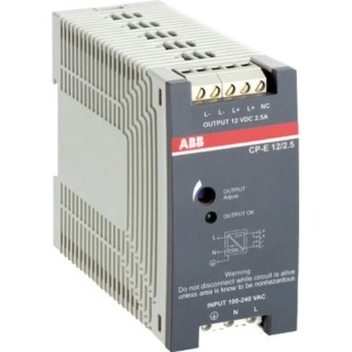 ABB CPE Switched Mode DIN Rail Power Supply 240V AC/DC Input 12V DC, 2.5 A Output, 30 W 1SVR427032R1000 CP-E 12/2.5