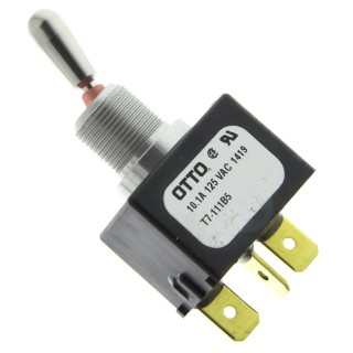 Otto Toggle Switch Panel Mount On-On SPDT Tab Terminal 28 V dc 115 V ac T7-111B5
